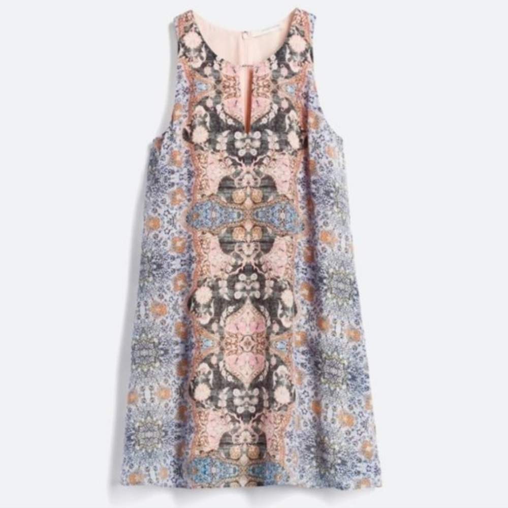 Lavender Brown Sonna Keyhole Detail Silk Dress M